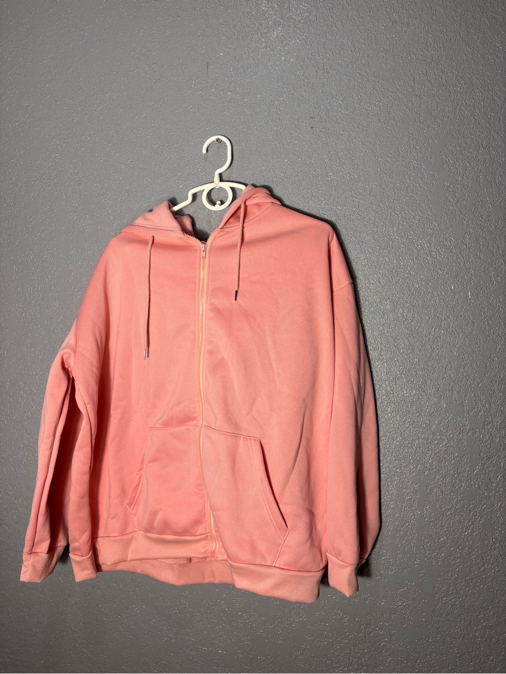 SHEIN Coral Pink Zip Hoodie Jacket